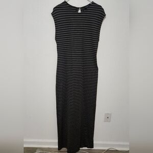 Club Monaco maxi striped dress with slit in back size 12